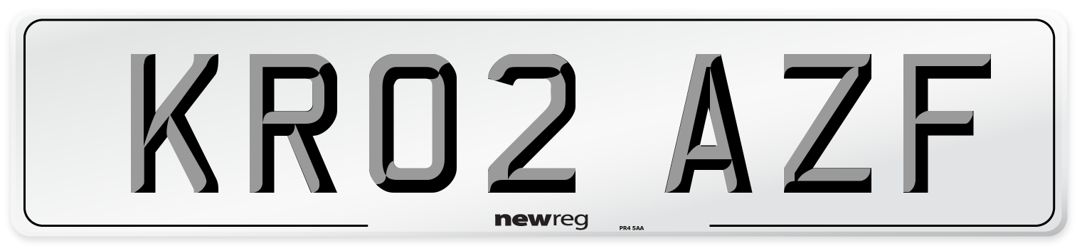 KR02 AZF Number Plate from New Reg